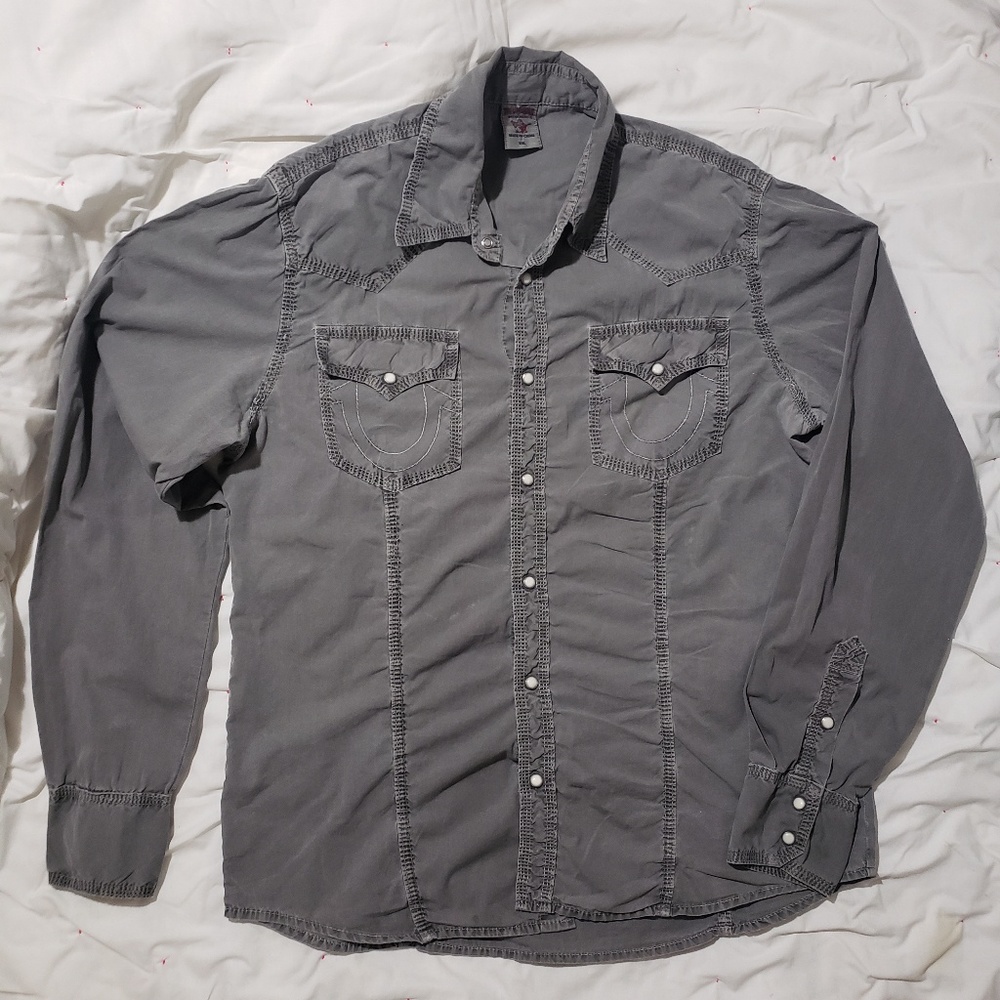 TR Distressed Button Down Shirt